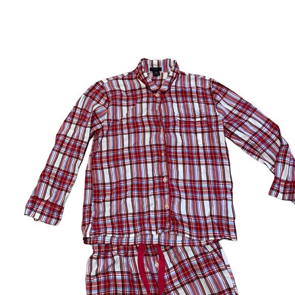 J. Crew Red Flannel Long-Sleeve Pajama Set in Vintage Plaid Size Medium - Picture 5 of 14